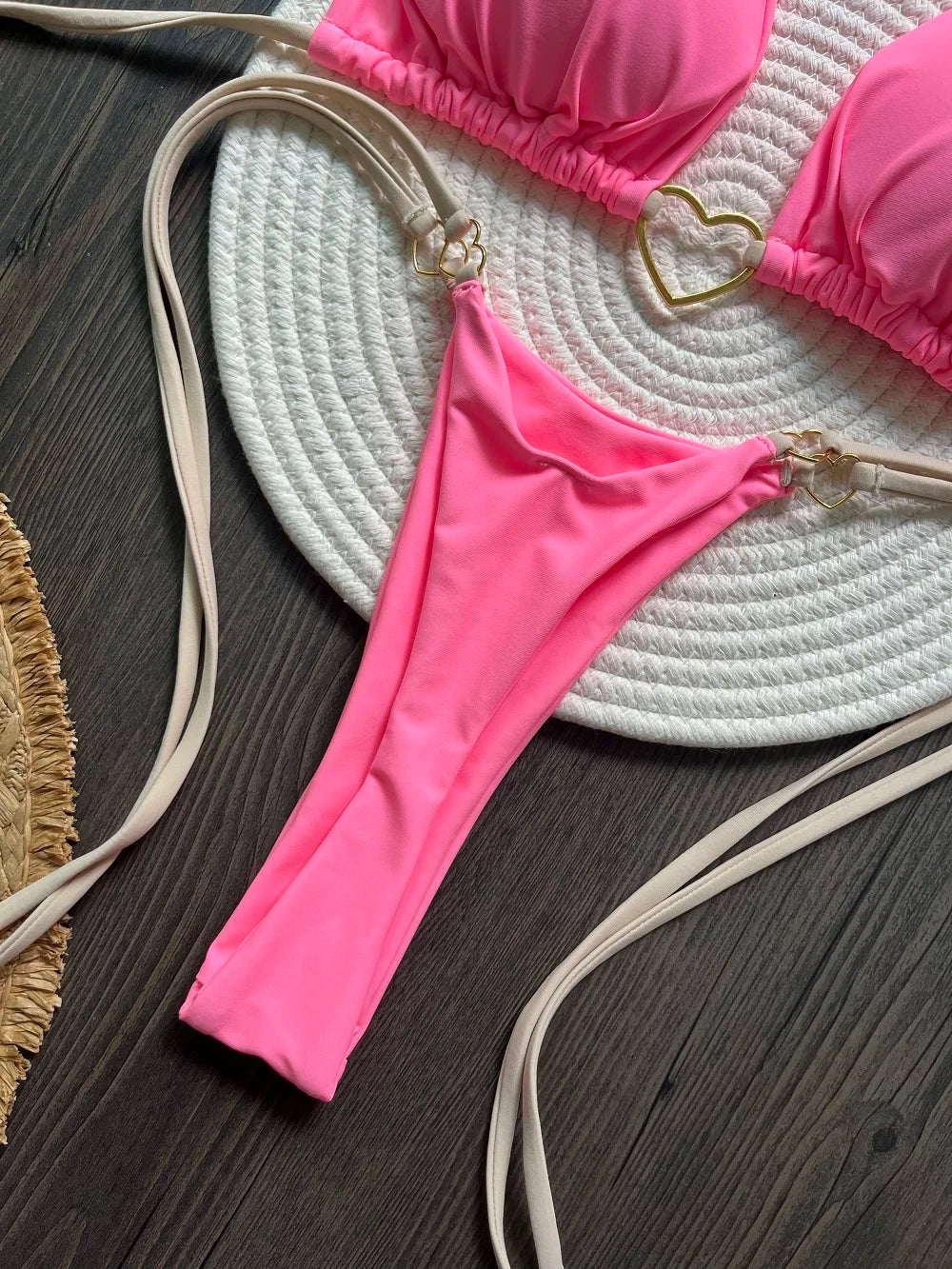 RUOTONSEPT Sexy Halter Solid color Bikini Set Women's Swimsuit Two-piece Triangle Thong Swimwear Bathing Suit Brazilian Biquinis - AMULET RING STORE