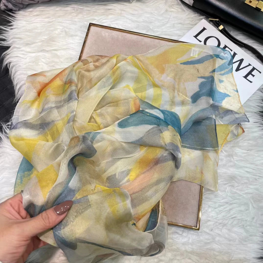 BYSIFA|New Black Pink Peony 100% Silk Shawl Scarf Women Chiffon Long Silk Scarves Cape Summer Foulard Winter Brand Scarves Wraps