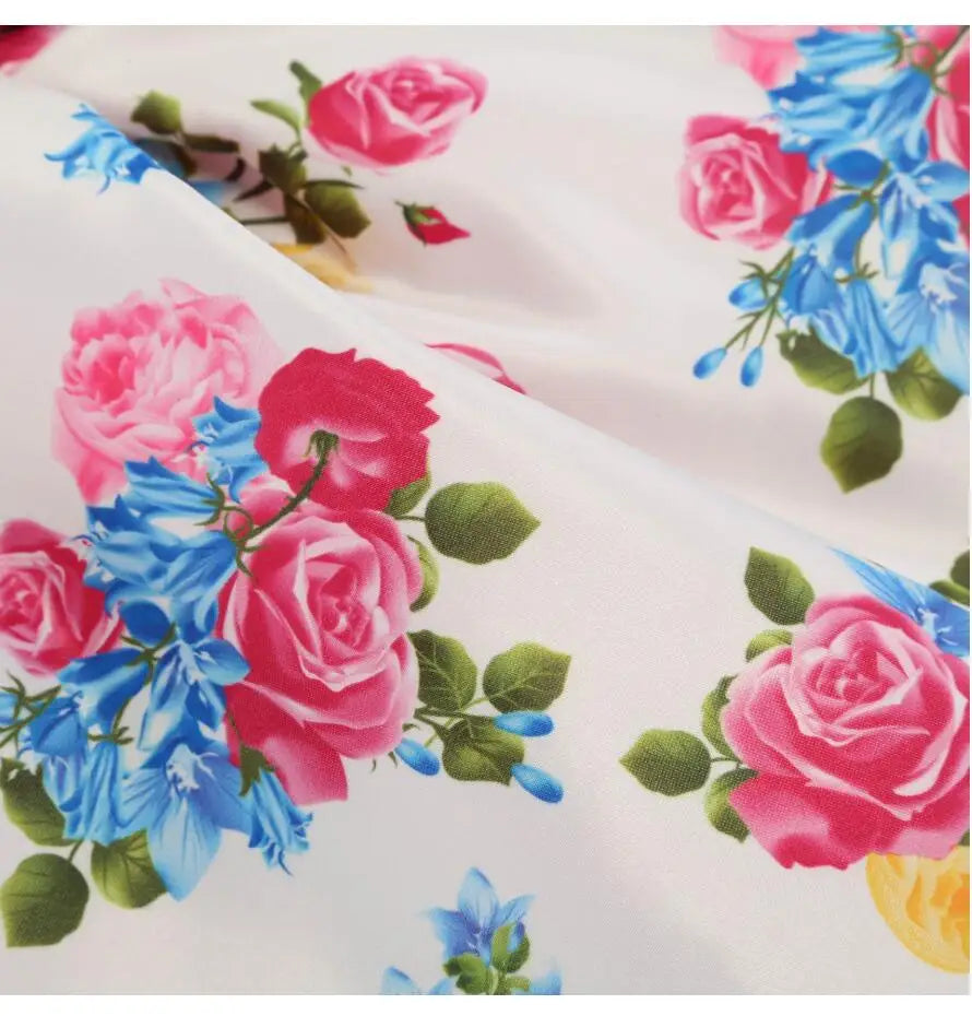 Summer Girls Rose Print Dress Princess Wedding Birthday Party Frocks Satin Children Vestidos Dresses For Girl Christmas Clothing