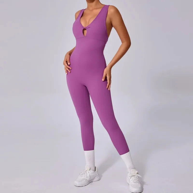 Seamless Yoga Jumpsuits Sports Fitness One-Piece Yoga Sleeveless Workout Clothes Running Sportswear Tight Training Tracksuits