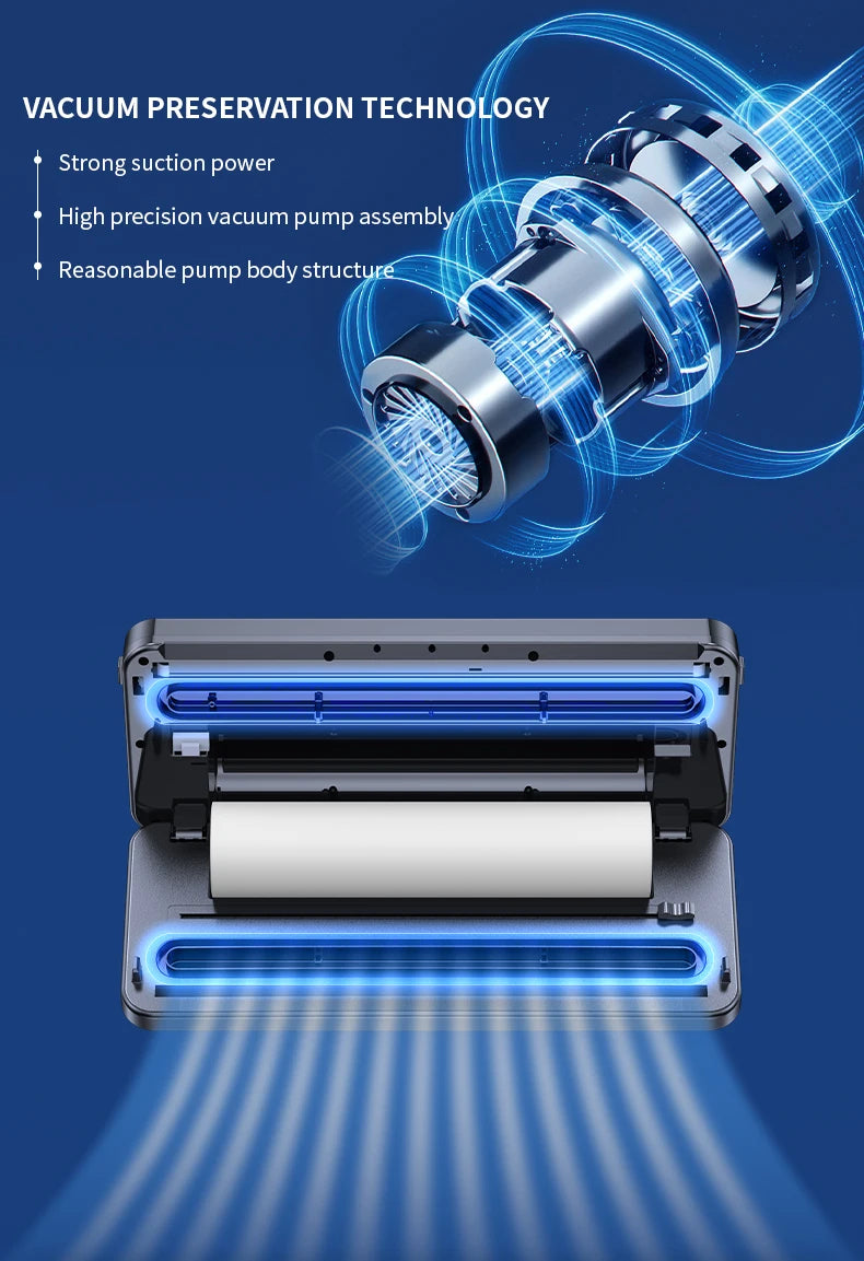 Home fully automatic vacuum sealing machine Food packaging machine Fresh preservation machine Wet and dry plastic sealing machin - AMULET RING STORE