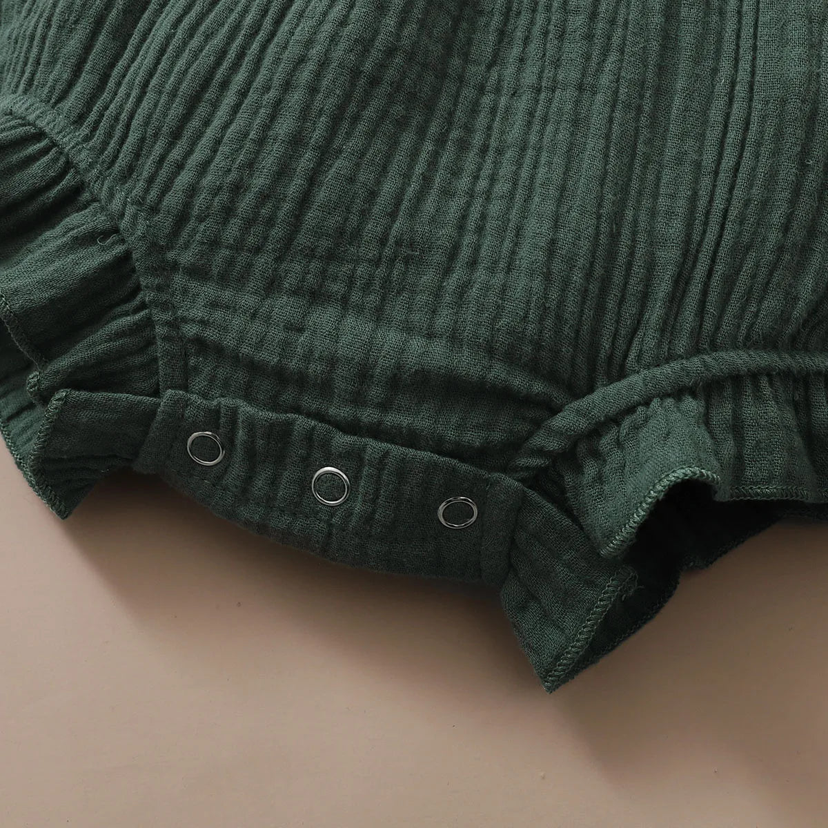 0-18 Months Newborn Baby Girl Plain Soft Bodysuit Lace Flared Sleeve Summer Romper with Headband Toddler Baby Girl Clothing