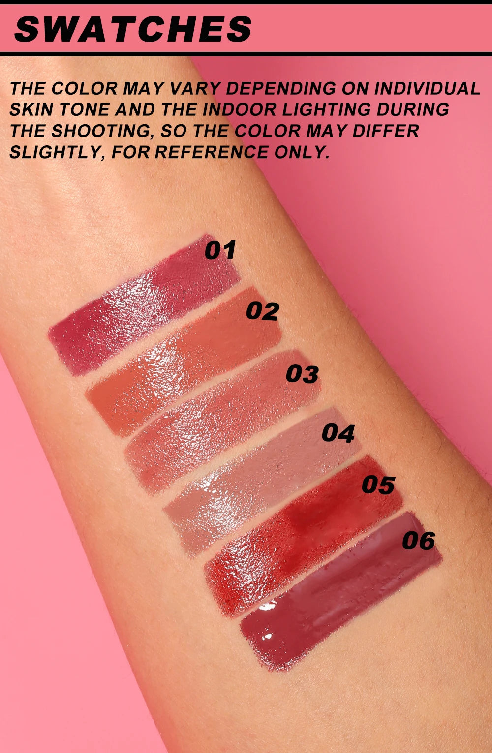 YOUNG VISION 6 color Liquid Water Brightening Lip Color Plush Brush Head Squeezing Lip Color Moisturizing Lip Glaze - AMULET RING STORE