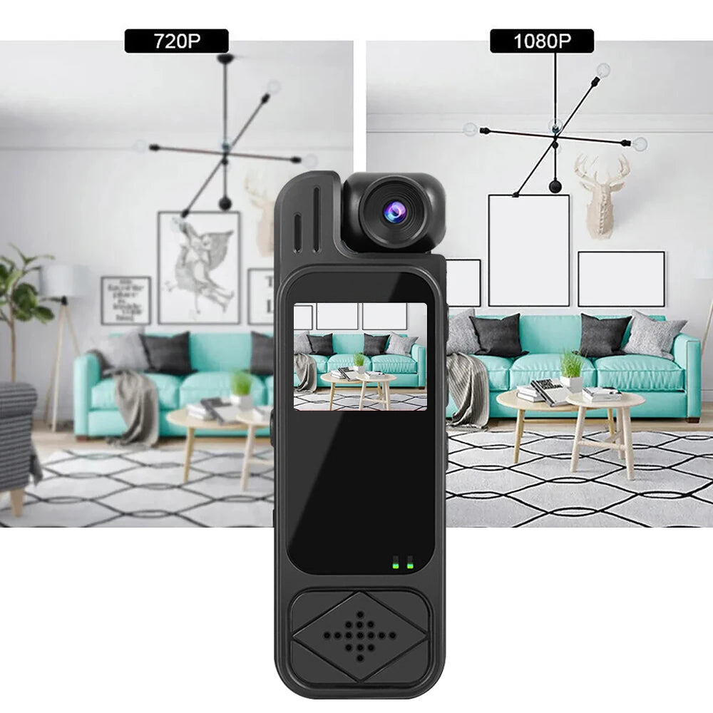 Mini Body Camera 1080P HD Sports Camera Infrared Night Vision Digital Video Recorder 1.3 Inch Bodycam Police Small Camcorder - AMULET RING STORE