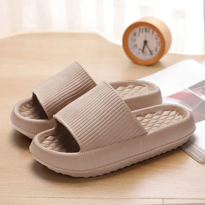 Women's Thick Platform Cloud Slippers EVA Soft Sole Pillow Slides Summer Beach Flip Flops Women Non Slip Bathroom Home Slippers - AMULET RING STORE