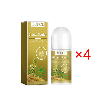 Ginger Sculpt Detoxify Roll-on Ginger Extract Increase Metabolism Promote Fat Burning Moisturizing Skin Care Body Ball Massage