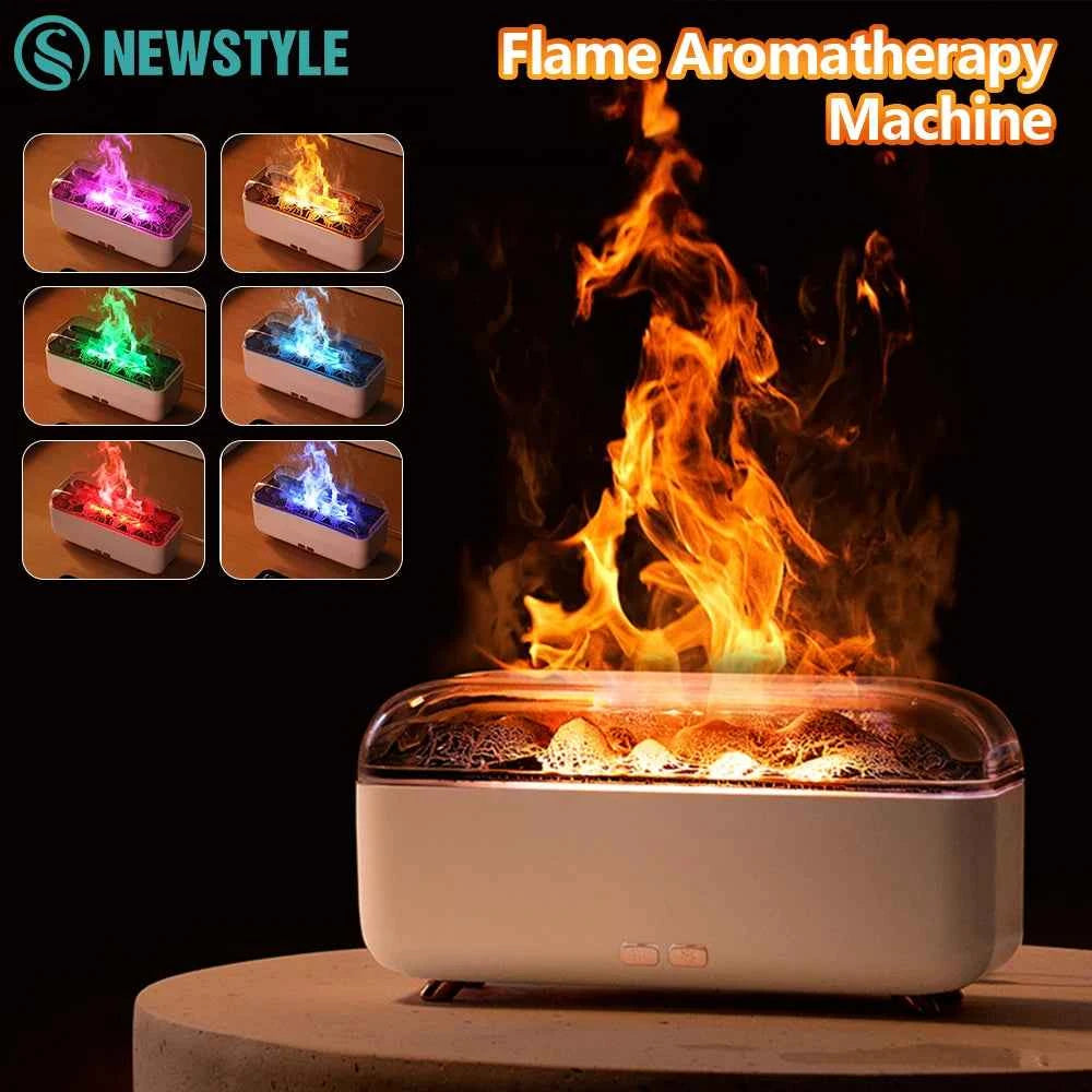 Flame Essential Oil Diffuser with Colorful Night Lights 300ML USB Home Ultrasonic Aromatherapy Fragrant Oil Humidifier Vaporizer