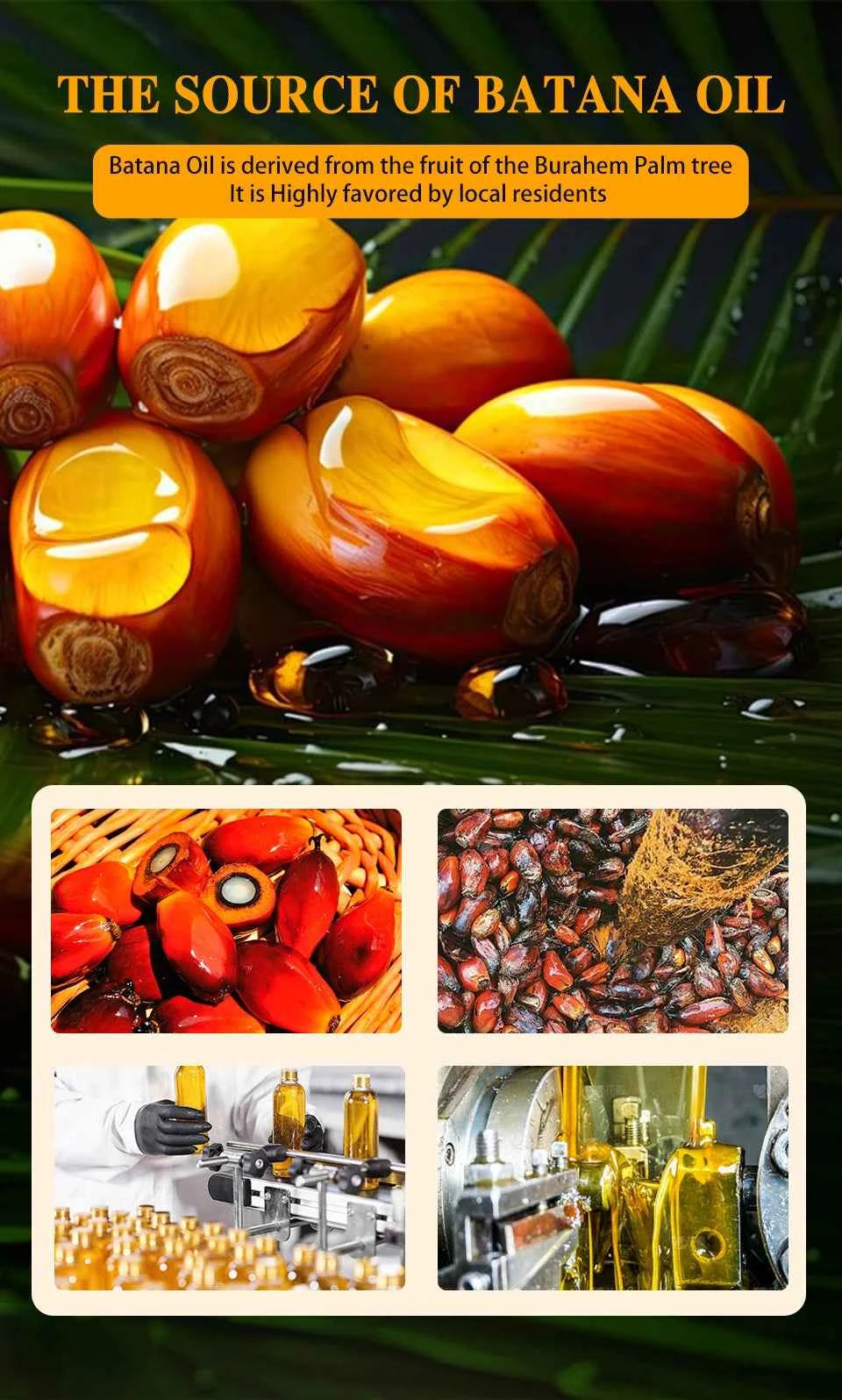 Batana Oil Hair Growth Scalp Strengthening Pure Hair Repair Hair Roots Damaged Hair Care Nourishing For Women Men Anti Hair Loss