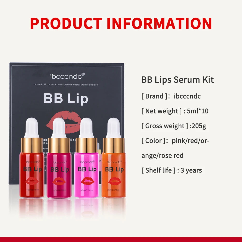BB Lips Ampoule Serum Starter Set Semi-Permanent BB Lip Gloss Tinted Pigment Lasting Moisturizing For Lip Care Korea Glow - AMULET RING STORE