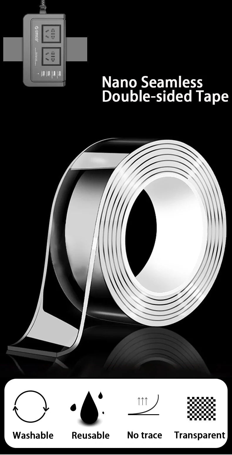 Nano Double sided Adhesive Tape Extra Strong Waterproof Transparent Traceless Tape Thickened Reusable Decorative Tape Home Tools - AMULET RING STORE