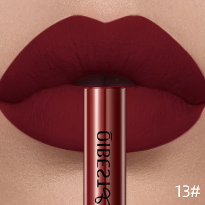 QIBEST Matte Liquid Lipstick Waterproof Long Lasting Velvet Lip Gloss Tint Tube Matte Nude Pigment Red Lipgloss Lips Makeup - AMULET RING STORE