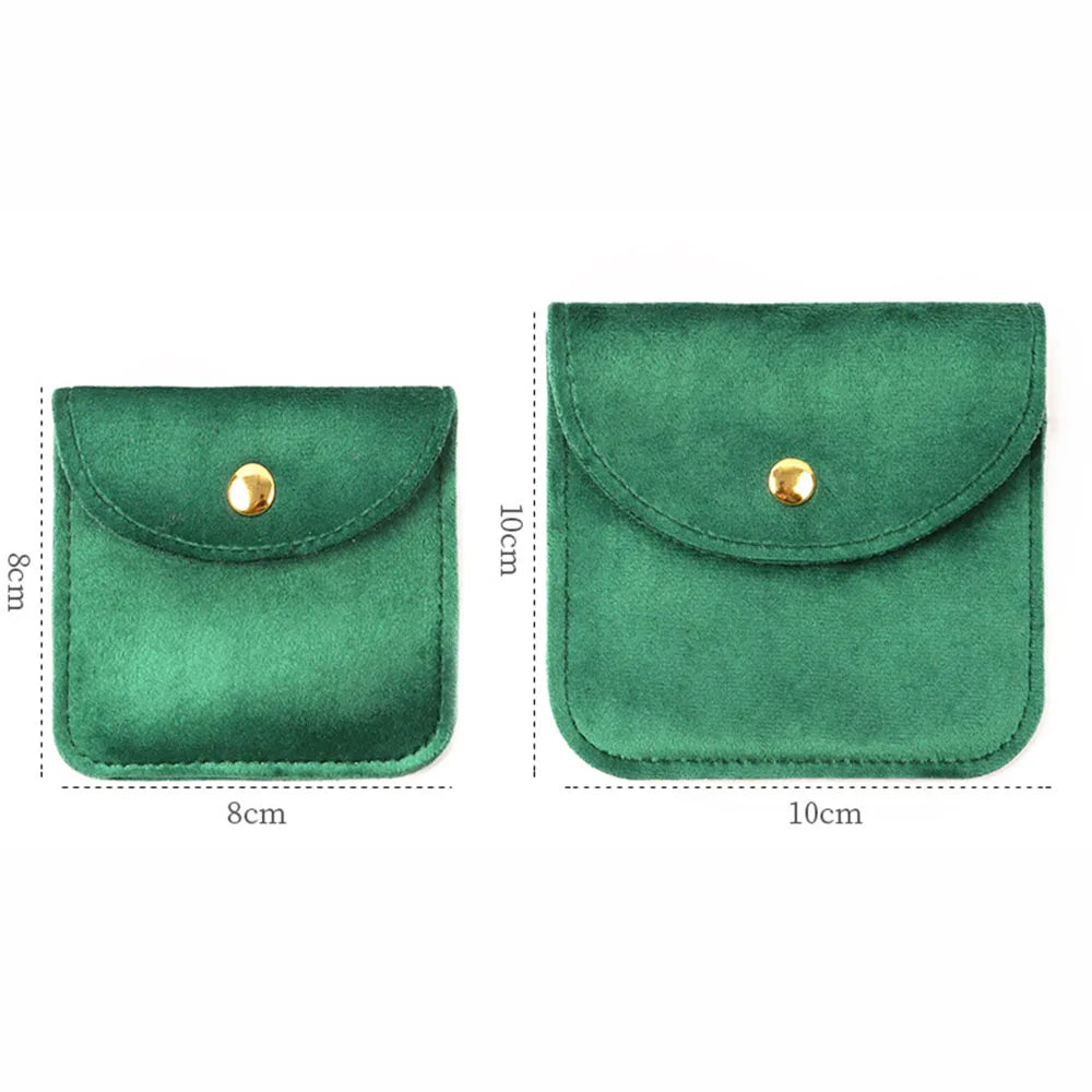 1pc Jewelery Pouch Packaging Bag Soft Velvet Gift Bracelet Necklace Earrings Rings Storage Button Velvet Bag Jewelry Organizer - AMULET RING STORE
