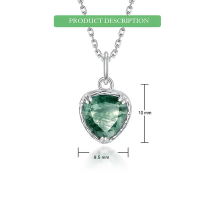 WES 100% 925 Silver Natural Unique Boho Moss Agate Pendant Necklace for Woman Earth Day Forest Jewelry Engagement Gift Wholesale - AMULET RING STORE
