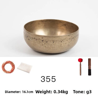 Old Singing Bowl Copper Nepal Handmade Tibetan Bowls Retro Yoga Meditation Buddhism Sound Bowl Portable Zen Music Instrument - AMULET RING STORE