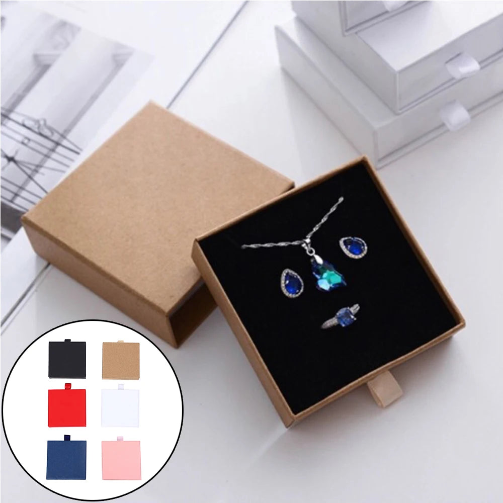 New Drawer Jewelry Box for Necklace Bracelet Earrings Ring Brooches Gift Organizer ExquisiteThicken Paper Storage Box Jeweler - AMULET RING STORE