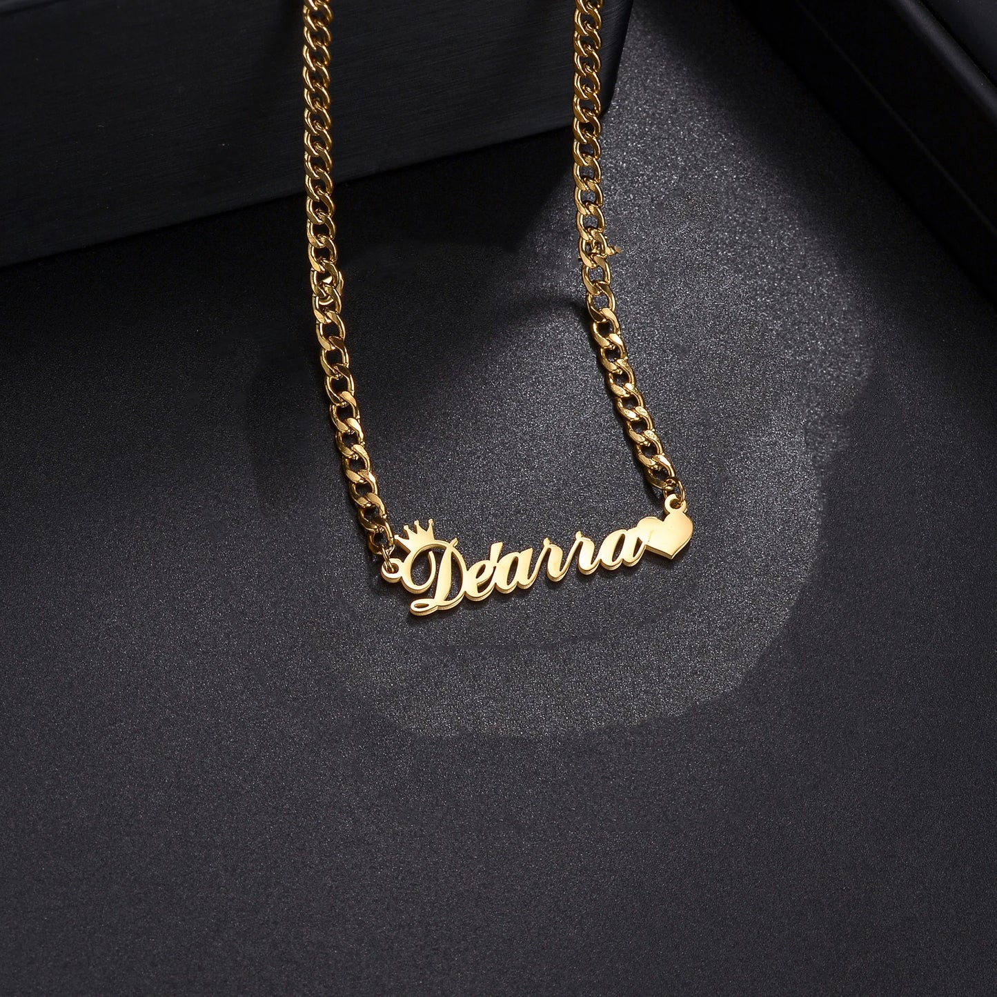 Custom Engrave Children's Name Bracelet 35cm Necklace Stainless Steel Jewelry Sets for Kids Baby Personlized Crown Birthday Gift