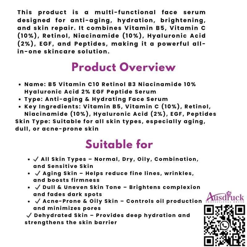 High Quality Face Serum Combo Hydrating, Brightening, Anti-Acne, Anti-Aging, Pore Care Bulk Supply