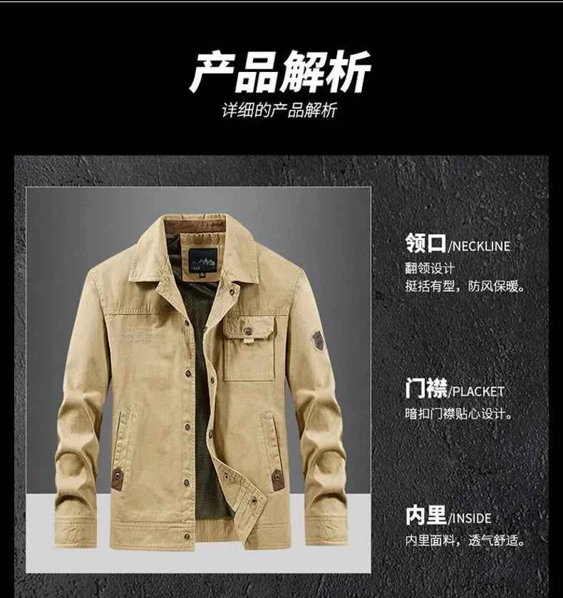 Men Jackets outdoor Slim fit Coats Casual Jackets High Quality Male wear Multi-pocket Cargo Jackets And Coats plus Size 5XL