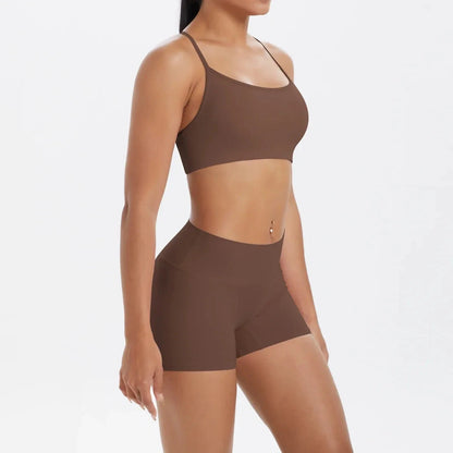 2PCS Yoga Set Nude Feeling Workout Sets Women Tracksuit Gym Push Up Fitness Running Workout Sportwear Sport Bra Leggings Suit