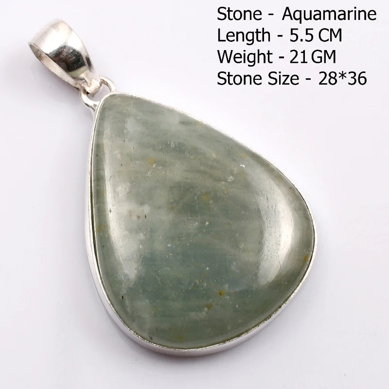 Genuine  Amaquarine  Pendant Hand Made Women Jewelry gift