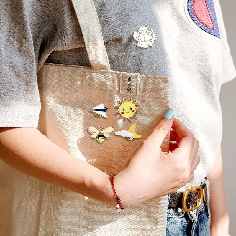 10-100PCS Cute Animal Plant Enamel Pins Random Metal Badges Lapel Brooches Decor Backpack Clothing Hat Bag For Women Kid Jewelry - AMULET RING STORE