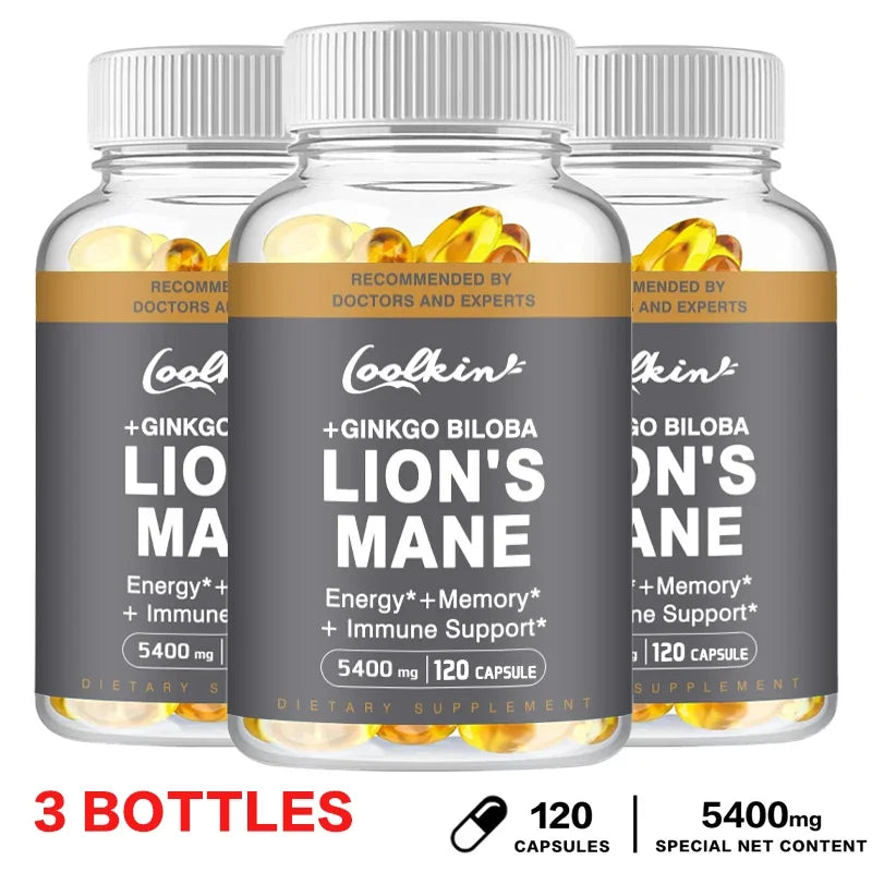 Lion's Mane Mushroom Capsules - Enhance The Immune System, Improve Memory, Protect Brain Nerves, Relieve Stress - AMULET RING STORE