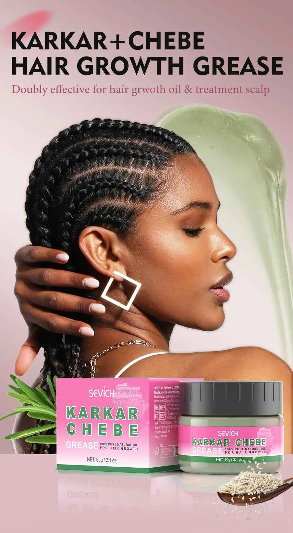 100% Pure Natural KARKAR Butter Hair Growth Oil Anti-Hair Loss Oil Repair Damaged Scalp Treatment Serum Oil For All Hair Types