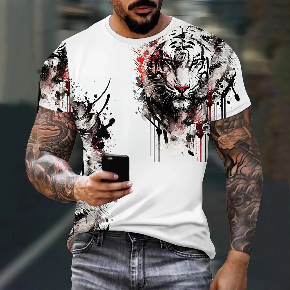 Men's Summer Fashion T-shirt Eagle 3D Printed Short sleeved T-shirt Summer Outdoor Leisure Quick drying Breathable T-shirt - AMULET RING STORE