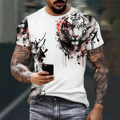 Men's Summer Fashion T-shirt Eagle 3D Printed Short sleeved T-shirt Summer Outdoor Leisure Quick drying Breathable T-shirt - AMULET RING STORE