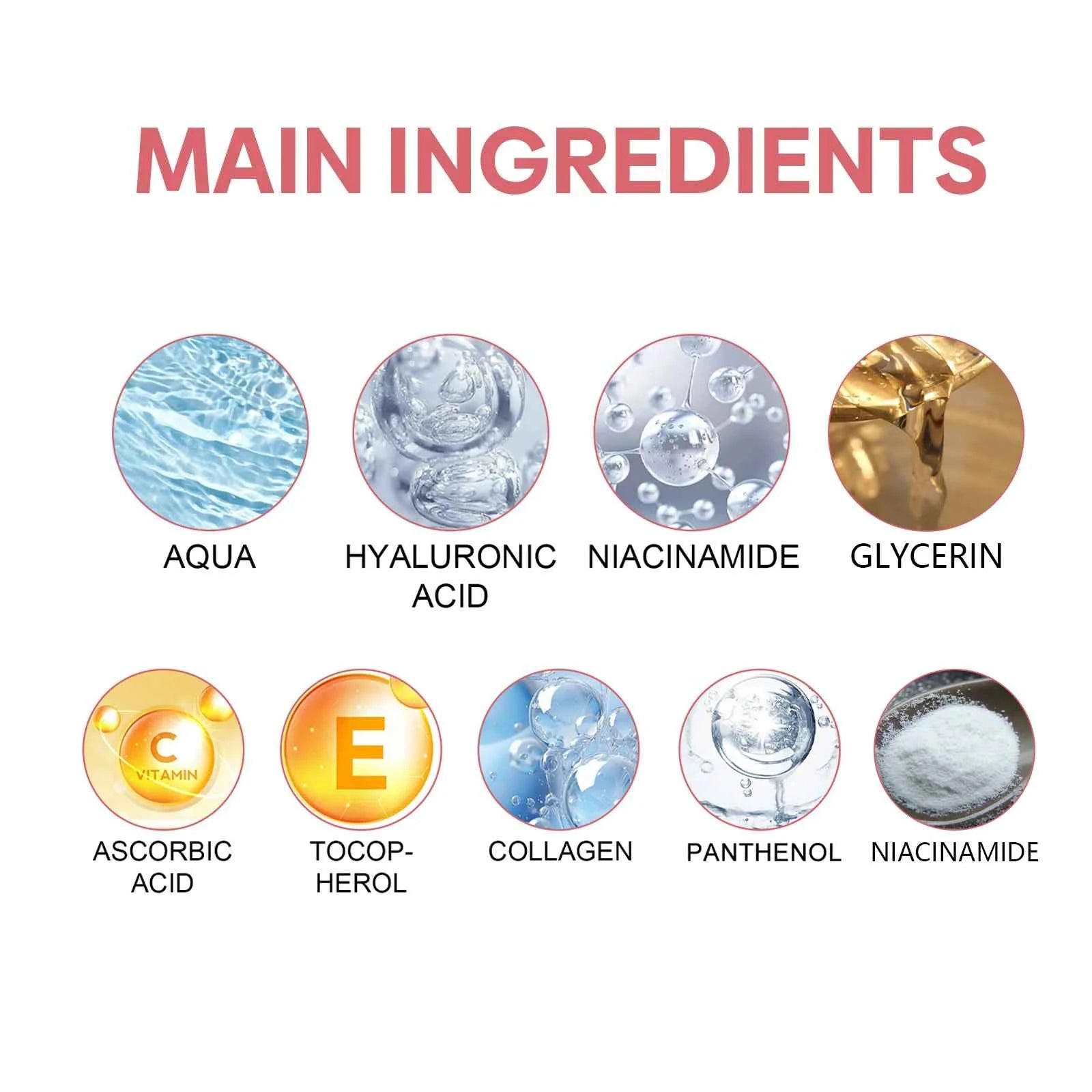 1/3/5PCS 5 In 1 Facial Serum Fade Fine Lines Firming Skin Shrink Pore Moisturizing Brightning Hyaluronic Acid Retinol Face Serum