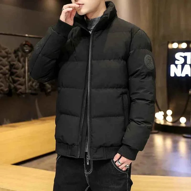 Winter Man Stand Collar Jackets Cotton-padded Parkas Puffer Jacket Men Warm Coats Thick Casual Outwear Streetwear Men's Clothing