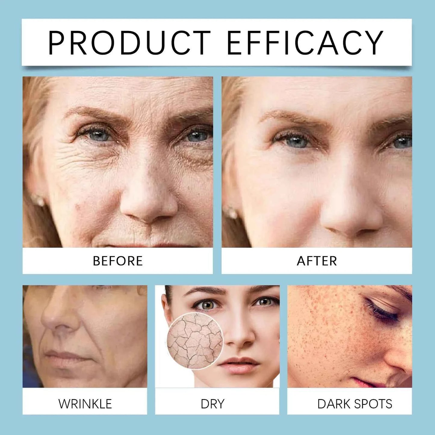 Collagen Facial Serum Hydrating Brightening Essence, Under Eye Wrinkle Care Gentle Anti-Aging Concentrate for All Skin Types