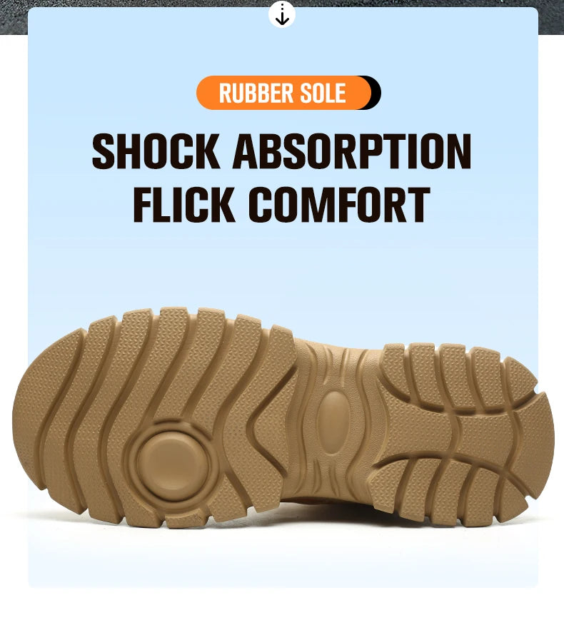 High-top PU anti-smash anti-puncture breathable safety shoes - AMULET RING STORE