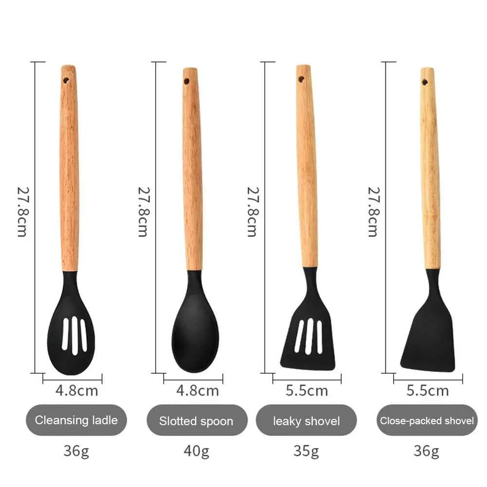 12Pcs Kitchen Utensil Set Silicone Spatula Set Spatula Spoon Brush Whisk Cooking Tools Kit Non-Stick Spatula Set for Kitchen