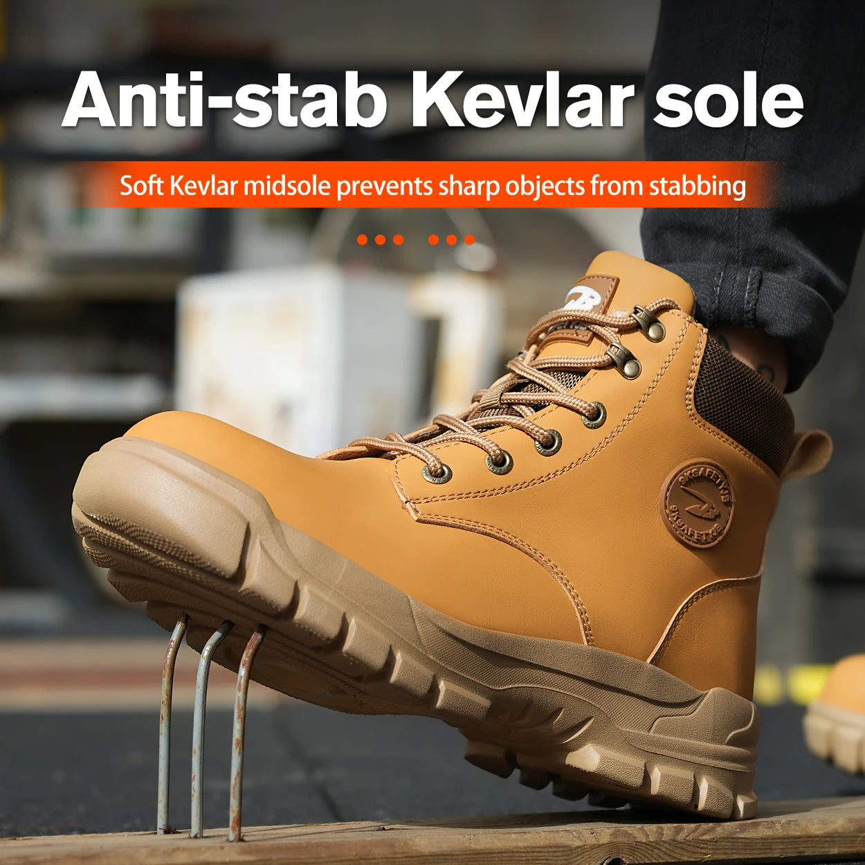 High-top PU anti-smash anti-puncture breathable safety shoes - AMULET RING STORE