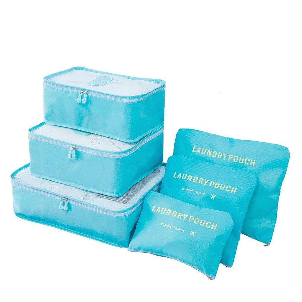 8/7/6 pieces Set Travel Organizer Storage Bags Suitcase Packing Set Storage Cases Portable Luggage Organizer Clothe Shoe Pouch - AMULET RING STORE