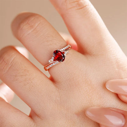 HuiSept Fashion 925 Silver Jewelry Ring with Ruby Zircon Accessories for Women Wedding Promise Party Gift Finger Rings Wholesale