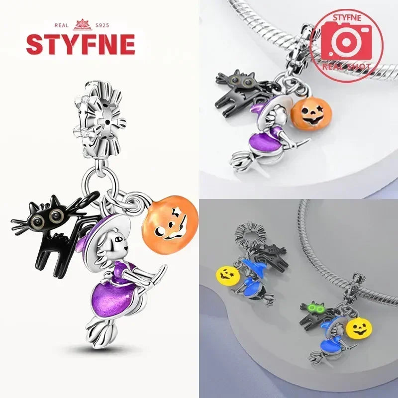 S925 Silver Glow-in-the-dark Firefly Charm Pendant Fit Original Charms Bracelet Gift Beads for Women Diy Fine Jewelry Gifts - AMULET RING STORE