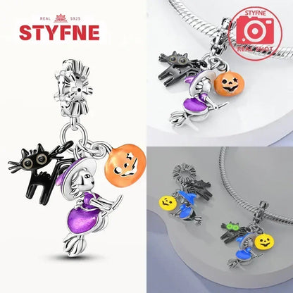 S925 Silver Glow-in-the-dark Firefly Charm Pendant Fit Original Charms Bracelet Gift Beads for Women Diy Fine Jewelry Gifts - AMULET RING STORE
