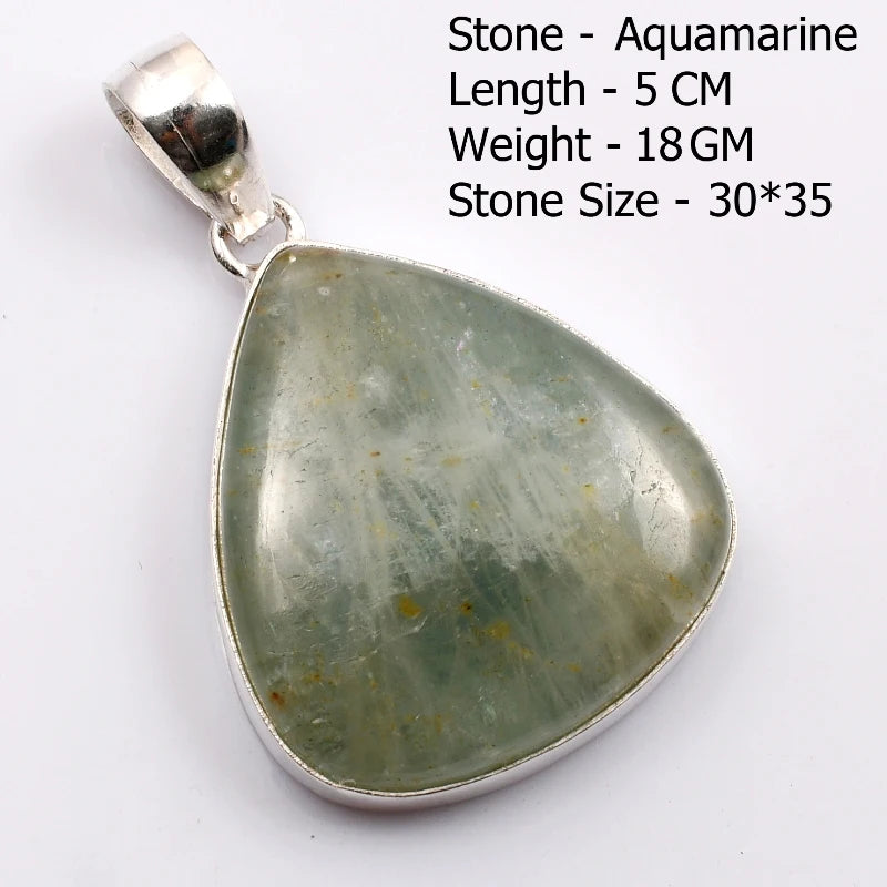 Genuine  Amaquarine  Pendant Hand Made Women Jewelry gift