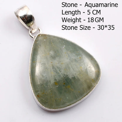 Genuine  Amaquarine  Pendant Hand Made Women Jewelry gift