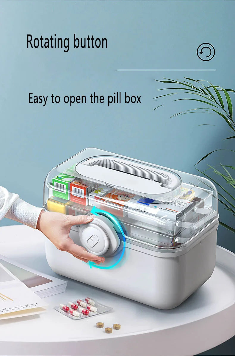 Large Capacity Family Medicine Organizer Box Portable First Aid Kit Medicine Storage Boxes Organizers Plastic Organizing Home - AMULET RING STORE