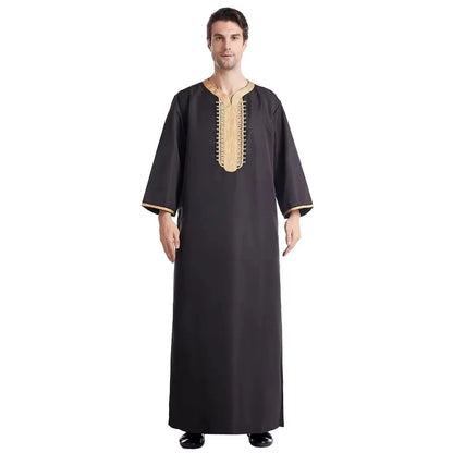 Jubba Thobe For Man Islamic Muslim Clothing Fashion Moroccan Saudi Arabic Dubai Oman Adult Long Sleeve Plus Size Casual Kaftan