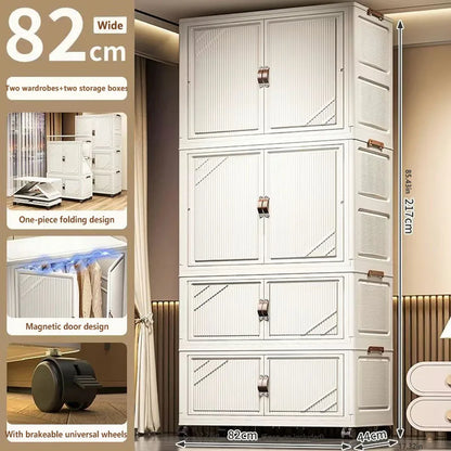 Multi-specification Multifunction White Folding Storage Cabinet Large Capacity Dustproof Wardrobe Storage Box - AMULET RING STORE