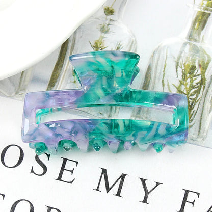 Mini Women's Hair Clips Colorful Geometric Hollow Crab Claw Clip Acetate Leopard Print Fashion Girls Hairpin Hair Accessories - AMULET RING STORE