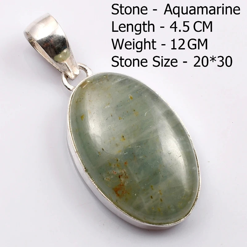 Genuine  Amaquarine  Pendant Hand Made Women Jewelry gift