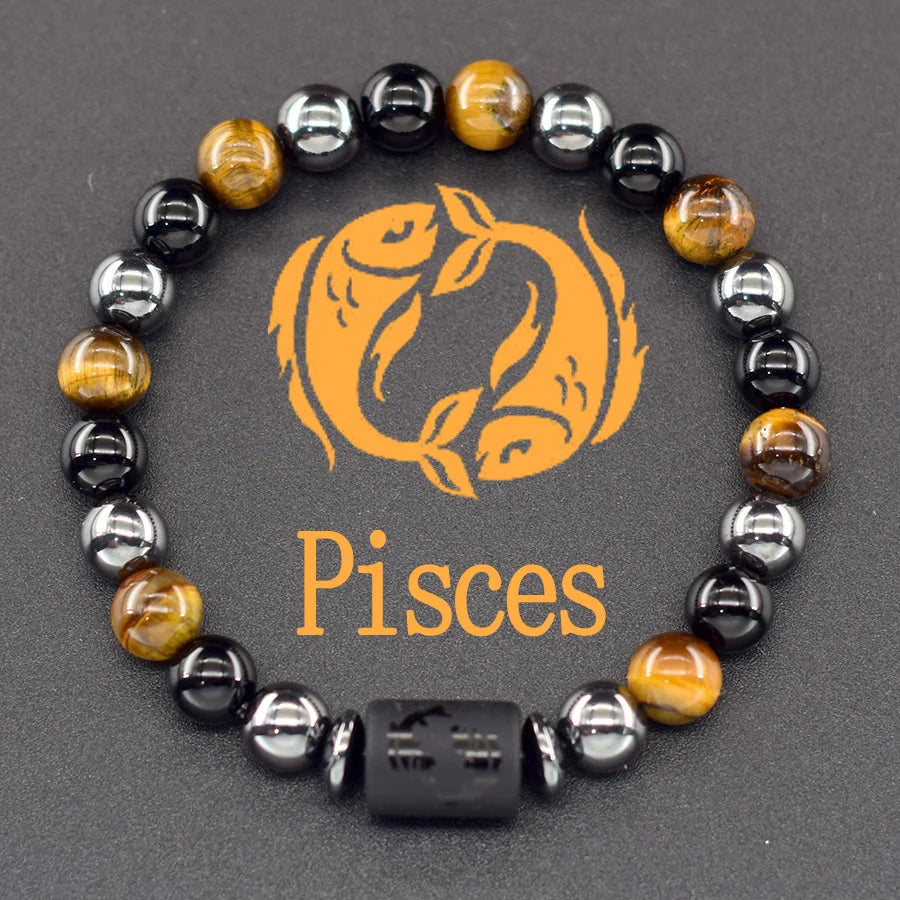 12 Zodiac Sign Bracelet Homme Constellation Bracelet for Men Aries Virgo Leo Libra Charm Bangle Women Friendship Jewelry on Hand