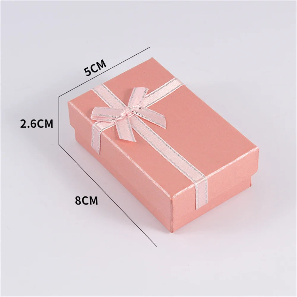 Bow Ribbon Jewelry Box Bowknot Earrings Ring Necklace Bracelet Storage Jewelry Display Case Valentines Day Gift Packaging - AMULET RING STORE