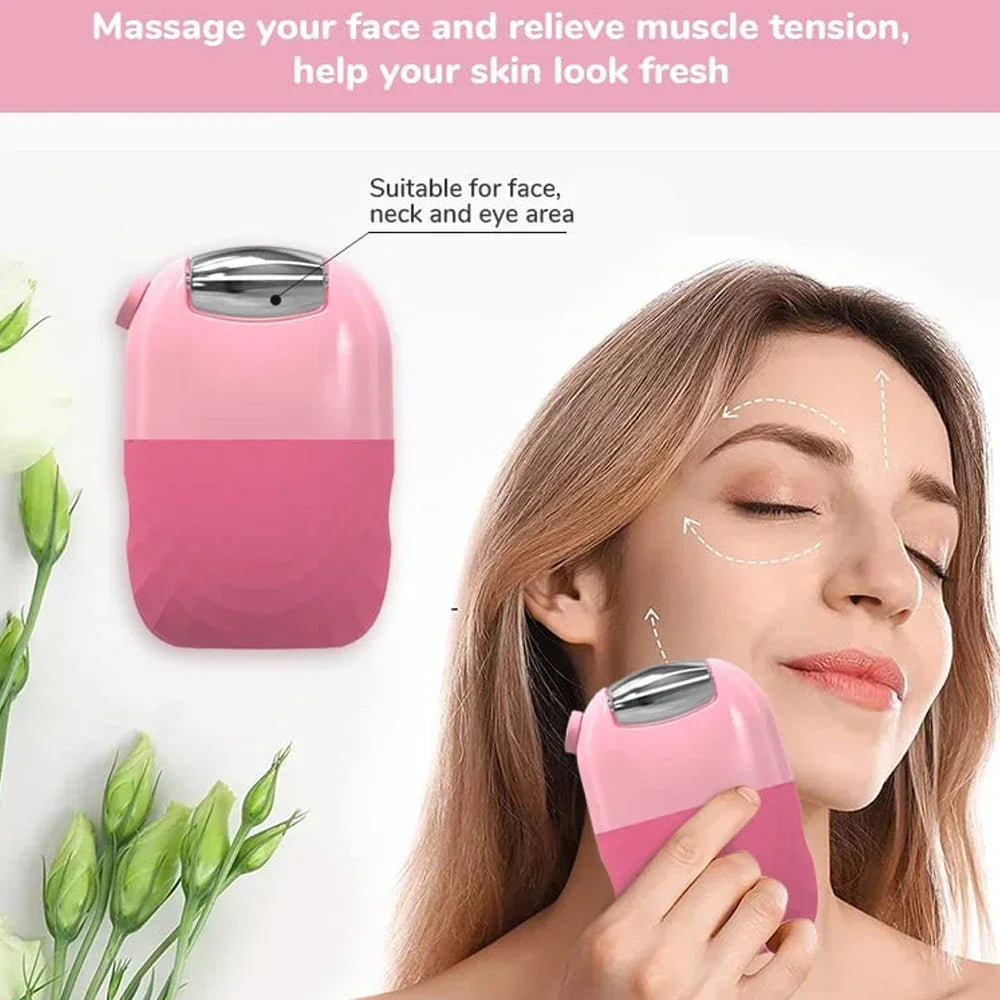 2 in 1 Ice Cube Facial Roller Jade Face Massaer Roller Gua Sha Face Lifting Device Reduce Edema Neck Eye Beauty Care Device