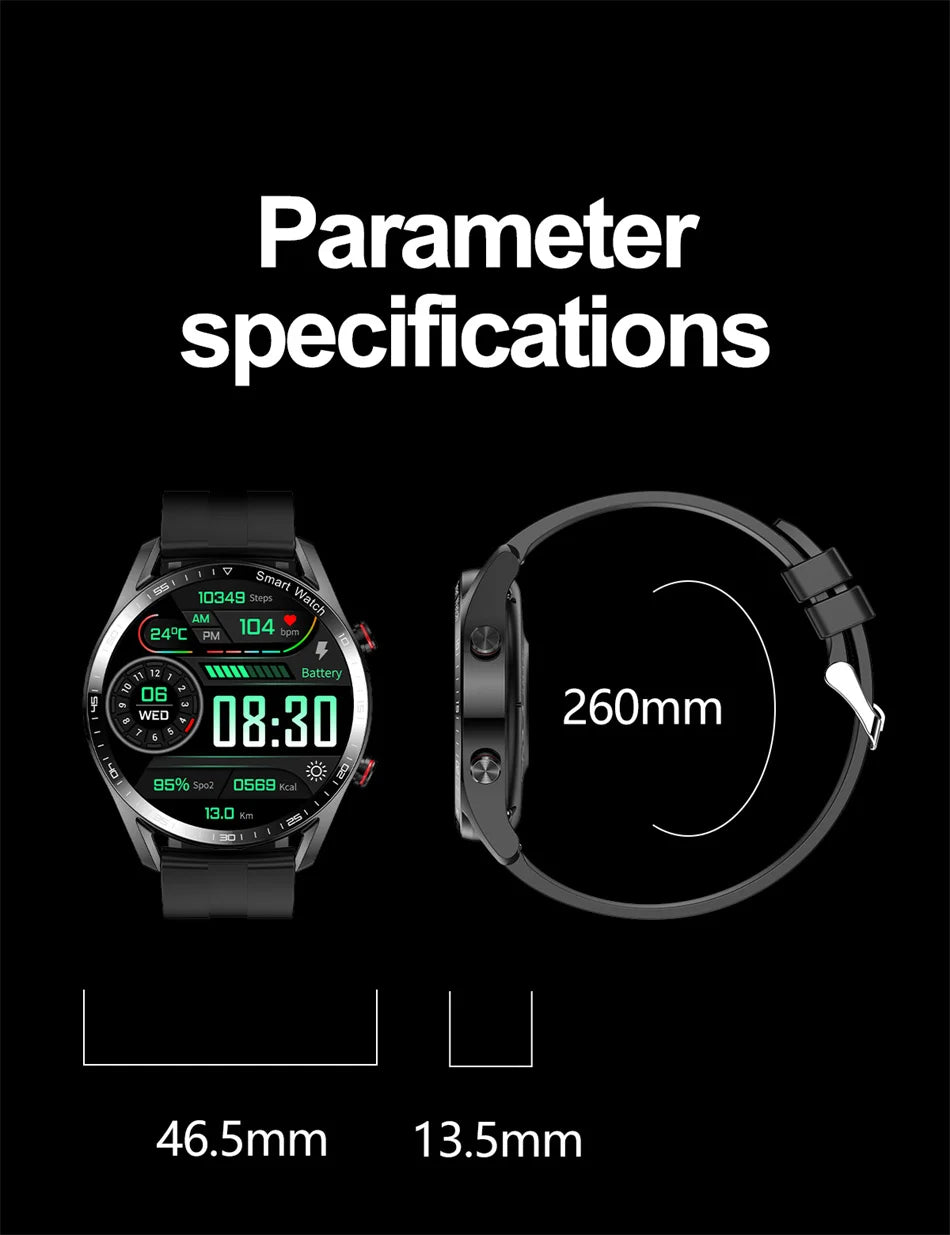 New Business Smart Watch Men 1.53 inch Full Screen Touch Multi Sport Mode ECG+PGG Sport Waterproof Bluetooth Call Smartwatches